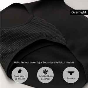 [ARRIVING 10.25] Hey Period! Overnight Seamless Mid-Rise Cheekie in Buttery Black