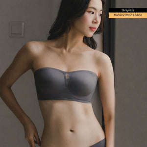 air-ee Seamless Anti-slip Strapless Bra in Charcoal (Machine Wash Edition)