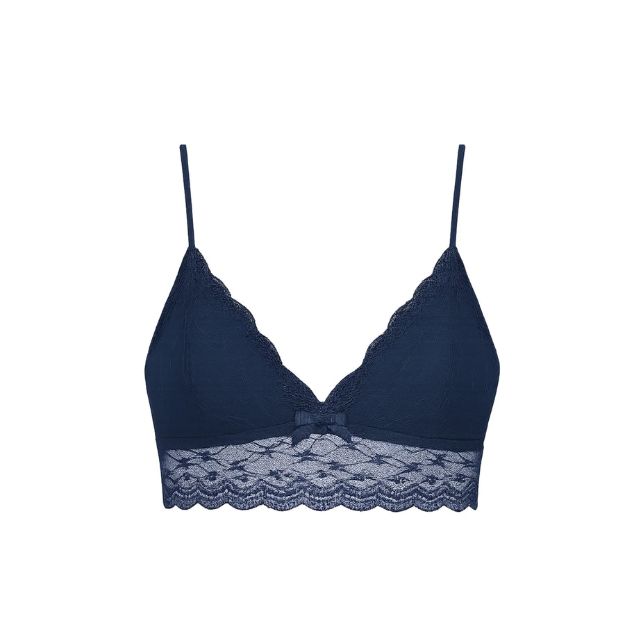 Full Bloom Lace Bralette in Midnight Blue