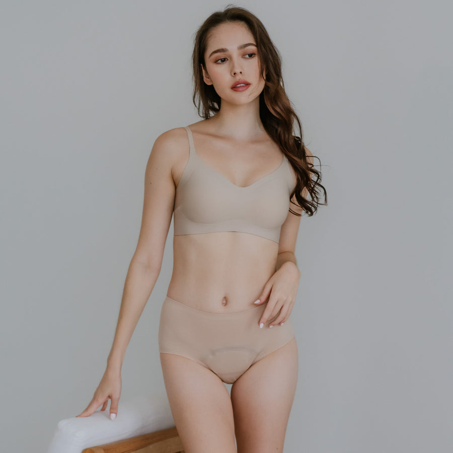 [ARRIVING 10.25] Hey Period! Seamless Mid-Rise Cheekie in Buttery Milk Tea