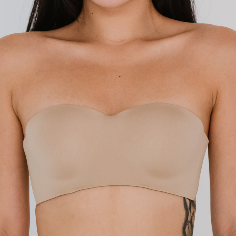 Full Scoop! Seamless Lightly-lined Anti-slip Strapless Wireless Bra in Biscotti Nude